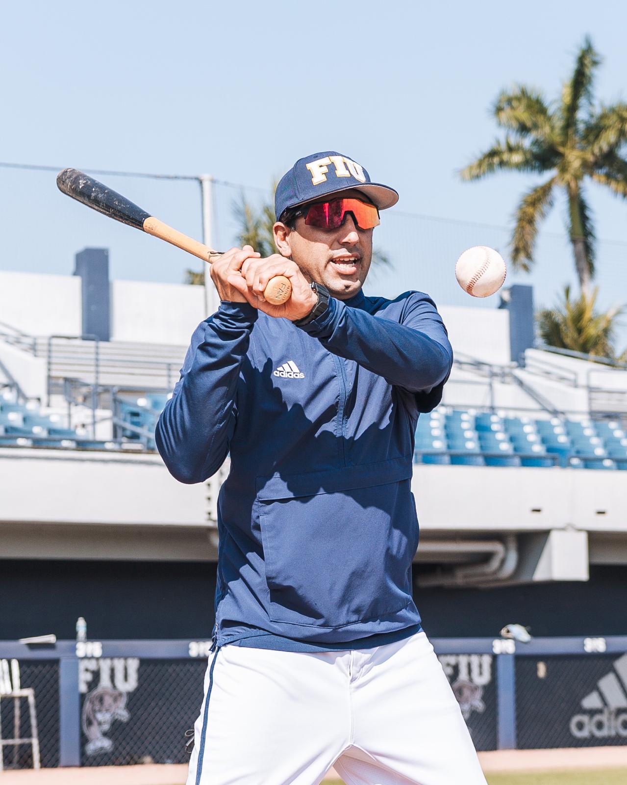 Frankie Navarrete coaching baseball